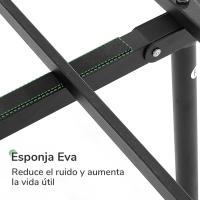 90 x 190 metálico, Altura 30,5 cm, Cama 90x190 cm es una opción Morna y metálica con un diseño cabecera en Forma Ondas, Negro - details 6
