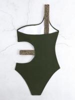 Traje de Baño de Hombro Único para Mujer 2025 Traje de Baño de Una Pieza con Diseño Hueco - details 18