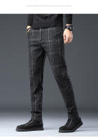 Pantalones Largos de Moda para Hombres Primavera 2025 Ajuste Delgado, Legua Recta, Estilo Casual a Cuadros Ropa de Negocios Elegante - details 1