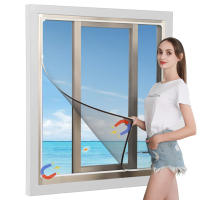 Mosquitera magnética de tul para ventanas, cortina de malla, extraíble, lavable, antimoscas, personalizada, bricolaje, Verano - details 15