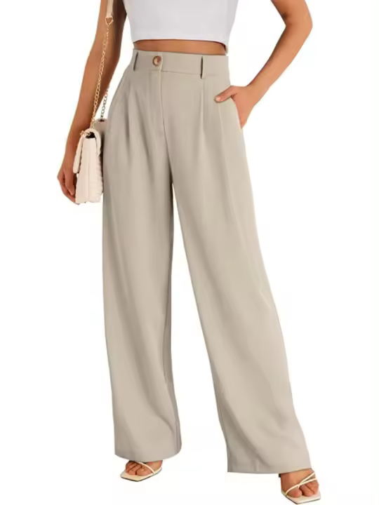 Cargo de cintura alta para mujer Pantalones rectos primavera-otoño - 1