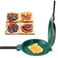 Sartén redonda con tapa para tortillas con mango largo, sartén plegable de doble cara, sartén antiadherente para hacer tortitas, jamón - details 0