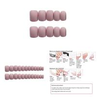 Parches de Uñas Falsas Mate Rosa Herramienta de Beléz para Manicura DIY Color Puro Estilo Coreano - details 0