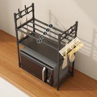 Estante de almacenamiento de cocina, estante para microondas multicapa, encimera de pie Simple, organizador para horno de condimentos, estante, accesorios de cocina - details 11