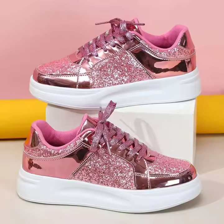 2024 zapatos deportivos brillantes de alta calidad para mujer, nuevos zapatos para caminar transpirables y ligeros para las cuatro estaciones - 1