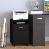 Mueble de Oficina Móvil con Cajón y Gabinete Soporte de Impresora con Ruedas Tamaño 40x35x60 cm - details 10