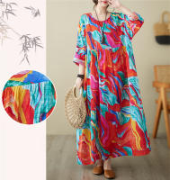 Vestido Vintage de Algodón de Manga Larga Talla Grande, Elegante y Suelto para Mujeres - details 57