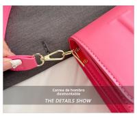 Bolso sencillo con estilo de oso español para mujer, bolso de hombro tipo bandolera versátil a la moda de seda color melocotón - details 7