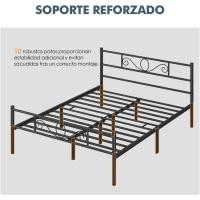 Cama Individual Hierro Cama Metálica para colchón de 90 x 190cm Cama Industrial Estructura Metal - details 45