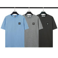 Una camiseta de tendencia de verano estilo hip-hop con bordado de isla de piedra y mangas cortas, adecuada para ropa deportiva. - details 5