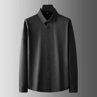 hombre manga larga ropa hombre Nueva camisa informal de negocios de manga larga de Color sólido para hombre, resistente a las arrugas, cómoda, versátil para todas las estaciones - details 7