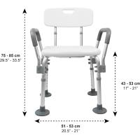 Silla Personas Mayores, Respaldo y Reposabrazos Extraibles, Ajustable en Altura - details 2