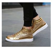 Zapatillas Retro de buena calidad para hombre, zapatos dorados de tendencia a la moda con cierre de cordones, forro de malla para temporada de otoño - details 22