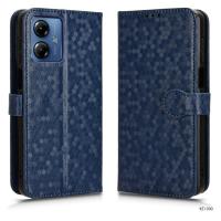 Funda de Cuero Corrugado Sencillo para Motorola Moto G14 G 4G Carcasa de Teléfono Móvil Sólida de Color Sólido - details 5