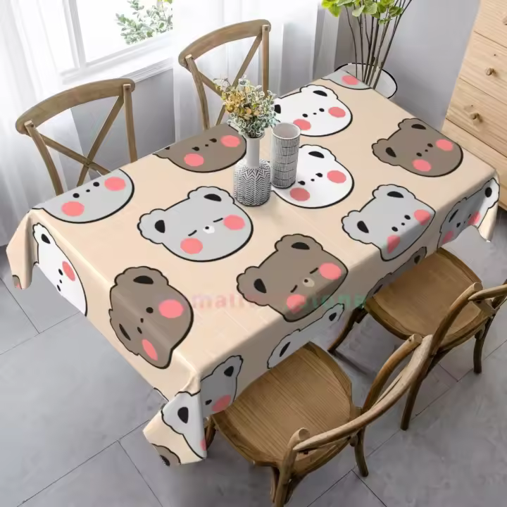 Mantel rectangular de oso para fiesta, manteles impermeables para mesa de comedor, decoración del hogar y cocina - 1
