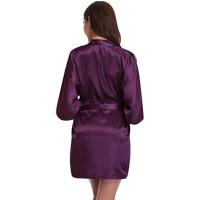 Bata de satén para mujer, lencería íntima, ropa de dormir sedosa, regalo de boda nupcial, bata de baño tipo kimono informal, camisón Sexy - details 16