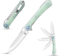 Cuchillo Plegable Sitivien ST145 con Hoja de Acero 14C28N y Mango de Micarta/G10 para Uso Doméstico Camping y Supervivencia EDC Herramienta de Hojalata - details 15