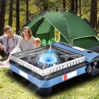Estufa de Viento Portátil Parrilla de Gas para Exteriores con Escudo del Viento Plegable y Ajustable para Picnics y Camping - details 2