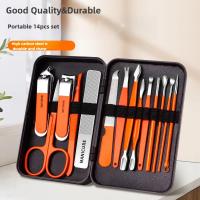 Juego de manicura y pedicura profesional, 14 Uds., con caja, Kit de cuidado de uñas de acero inoxidable para el cuidado de los pies y la cara, juego de regalo, Clippe para uñas - details 1