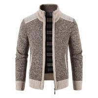 Chaqueta tipo suéter con cuello levantado para hombre, top de punto grueso, cárdigan informal de moda, cálido, otoño e invierno - details 1