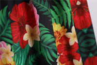 Women vintage spaghetti strap floral print high waist elegant sleeveless a-line party midi dress - details 23