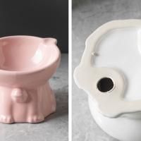 Dispensador de alimentos, cuenco de cerámica para gatos, bonito y creativo cuenco de base alta para mascotas, antivuelco, multiusos, alimentador para beber para mascotas, protección del cuello - details 8