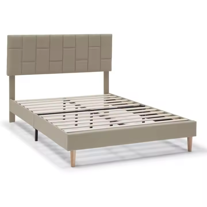 Estructura de cama tapizada Sorni de 30 cm, base para colchón, somier de láminas de madera, montaje sencillo - 1