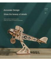 Rompecabezas de madera 3d para niños, conjunto de modelos de construcción mecánicos Montessori DIY, juguetes para construir motocicletas, dirigibles, coches, trenes - details 45
