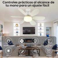 Ventilador de techo silencioso con luz LED y control remoto Ventilador de techo eléctrico de 30 W/40 W con pantalla E27 Ahorro de energía Certificado RoHS - details 2