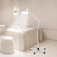 5 lupas dioptrías, lámpara cosmética de trabajo, lámpara de lupa cosmética LED con soporte, lupa de pie para salón de belleza, esteticistas y aficionados - details 2