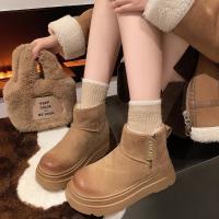 Botas de Nieve de Piel Escarchada Zapatos de Algodón Cálidos y Gruesos para Mujer, Temporada de Invierno 2025 - details 3