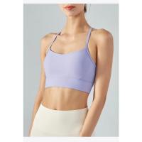 Top halter con espalda en T, chaleco, sujetador deportivo a prueba de golpes, almohadilla para el pecho, sujetador deportivo para yoga. - details 4
