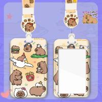 Nuevo Tarjetero de dibujos animados, tarjetero de plástico con cordón para tarjetas de visita de capibara, bonito - details 11