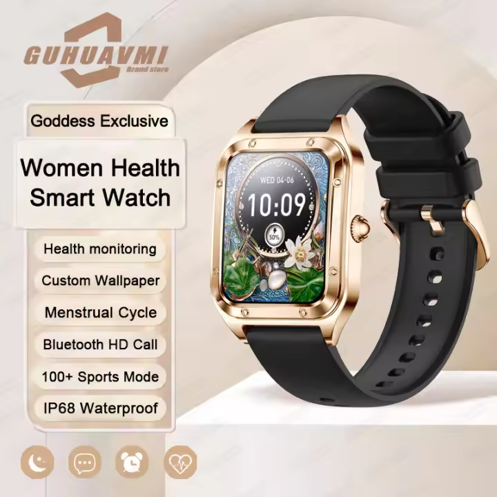 2024 Relojes de lujo de alta gama para mujer Reloj inteligente con llamada Bluetooth Reloj inteligente resistente al agua Monitor de salud de oxígeno y presión arterial Pulsera para mujer para Android iOS, regalos exquisitos para mujer - 1