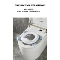 Asiento de inodoro de viaje 3 en 1, orinal plegable azul para niños con bolsas, olla para bebé, orinal portátil de silicona para bebé, asiento de entrenamiento - details 3