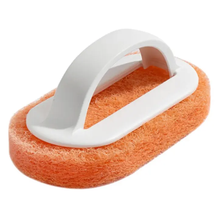 Cepillo de baño de limpieza de pared de vidrio de inodoro, mango de plástico, esponja de baño inferior - 1