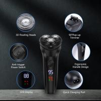 Afeitadora Eléctrica Impermeable para Hombre, Con Pantalla LCD, Máquina De Afeitar Con cortasillas desmontable - details 2