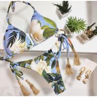 Conjunto de Bikini Push Up Estampado Brasileño Traje de Baño de Playa con Cintura Baja sin Aros - details 8