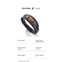 Pulsera de Ojo de Tigre y Cuero Multinivel para Hombre Brazalete Magnético con Piedras Naturales - details 0