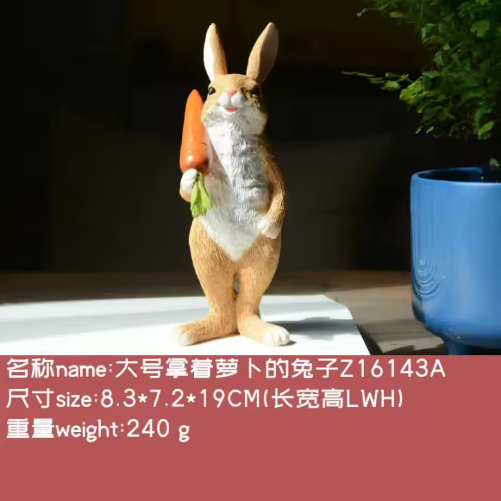 Colección diaria de Pascua para el hogar, figuritas de conejo en miniatura, adornos de mesa, jardín de hadas, Acción de Gracias - 1