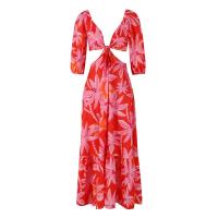 Vestido Largo Sexy y Elegante con Escote en V Profundo para Mujer Vestido de Fiesta de Verano con Tiras Ropa de Playa 2024 - details 31