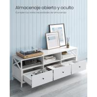 Mueble de TV Industrial 65 Pulgadas, 3 Cajones, Acero, Marrón Rústico y Negro - details 38