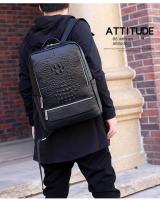 Mochila de negocios de cuero genuino de los hombres, mochila de piel de vaca de capa superior - details 11