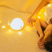 Luz Nocturna recargable por USB para niños, Animal de silicona suave, dibujos animados, Ribbot, perro Panda, ballena, Delfín, regalo para niños - details 10