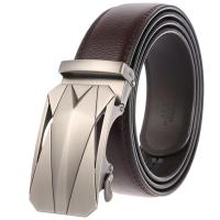 Cinturón de cuero con hebilla automática de aleación de Metal para hombre, talla grande, largo, 170, 160, 150, 140, 130cm, para pantalones vaqueros de negocios - details 2