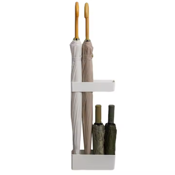 Soporte de Paraguas Ajustable Montado en la Pared Sin Perforación, Altura Ajustable, Duradero para Entrada de Casa - 1