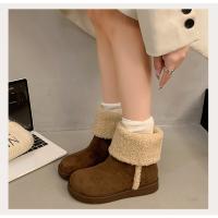 Botas de mujer de punta redonda de felpa,tacón alto,elegantes,invierno - details 11