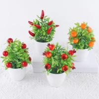 Planta Artificial bonsái naranja Granada árbol frutal decoración de alféizar de ventana planta falsa de jardín de plástico decoración del hogar en maceta - details 1
