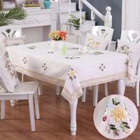 Manteles de lino para piscina antipiscina ENCE huecos de algodón blanco floral europeo, juegos de muebles de TV para bodas - details 0