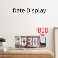 Reloj despertador con proyección de fecha/temperatura, proyector ajustable de brillo 12/24H, reloj de techo, pantalla grande - details 9